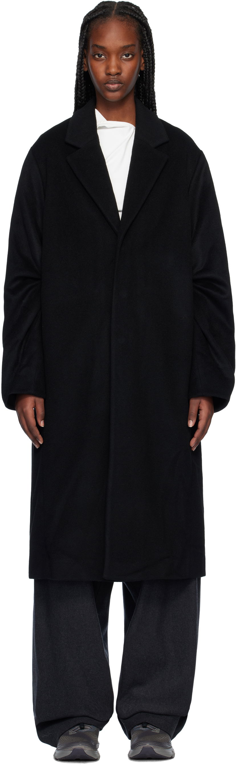 Тренчкот Post Archive Faction (PAF) Oversized Wool Coat чорний | 7.0 OCR-B