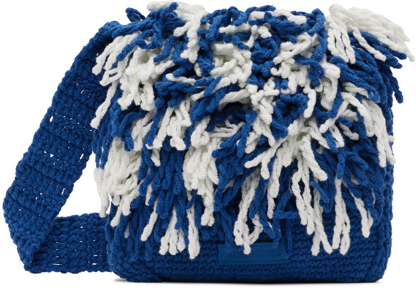 Сумка ADER ERROR Fringe Knitted Shoulder Bag Синій | BMADSSBA0302BL