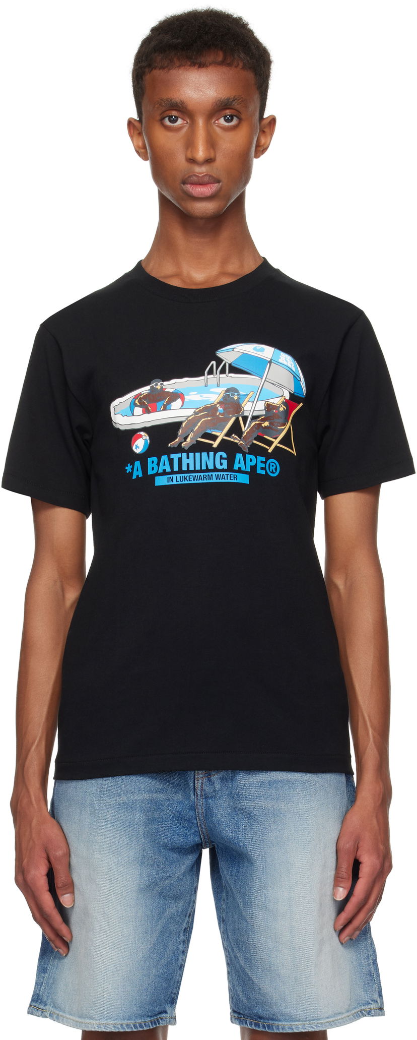 Футболка BAPE Poolside T-shirt чорний | 001TEK701001F