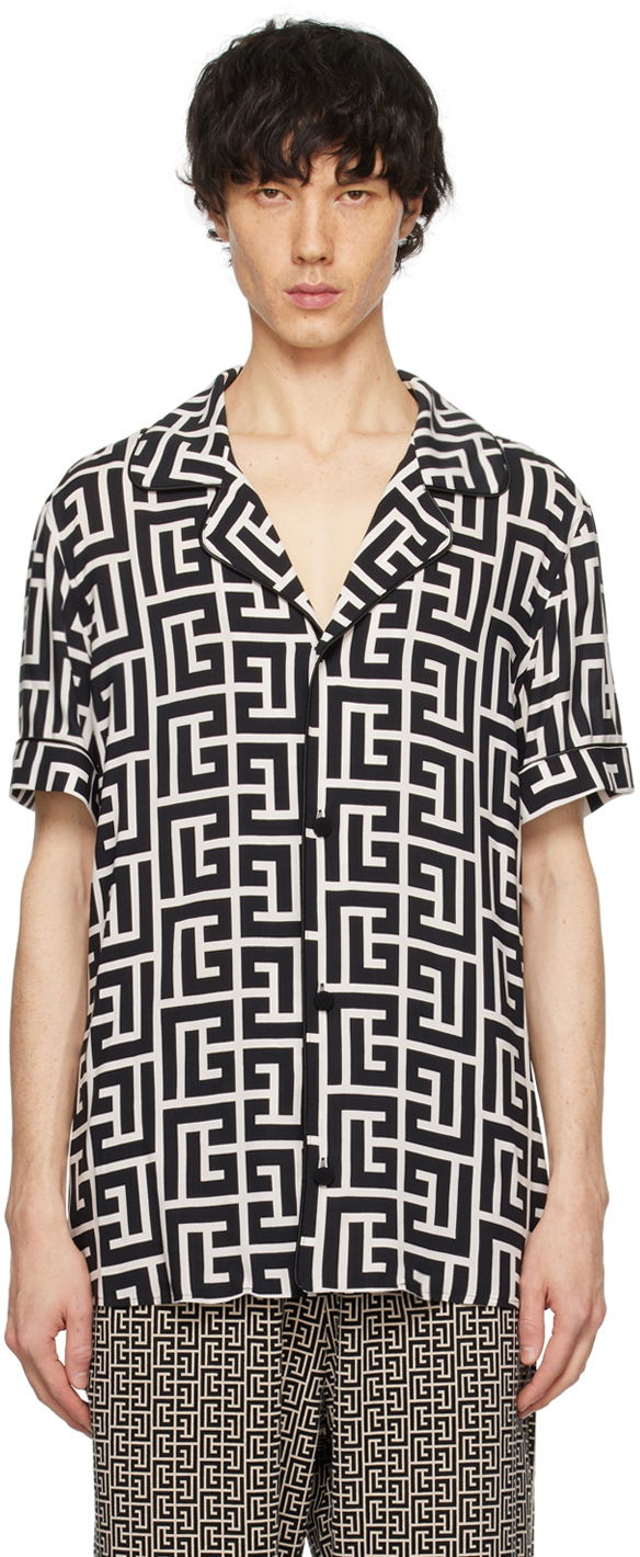 Сорочка Balmain Monogram Shirt чорний | CH1HN011VD01
