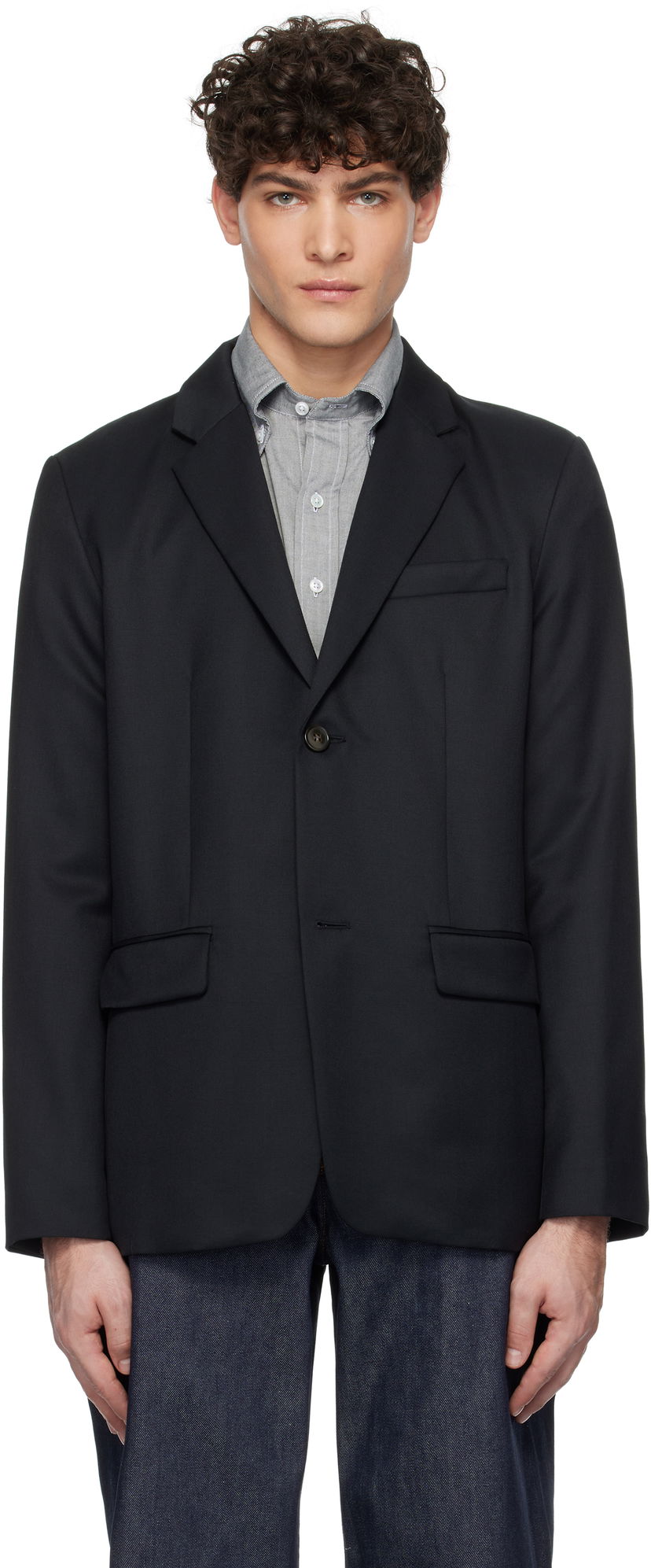 Куртка A.P.C. Single-Breasted Blazer чорний | WOAPO-H03136