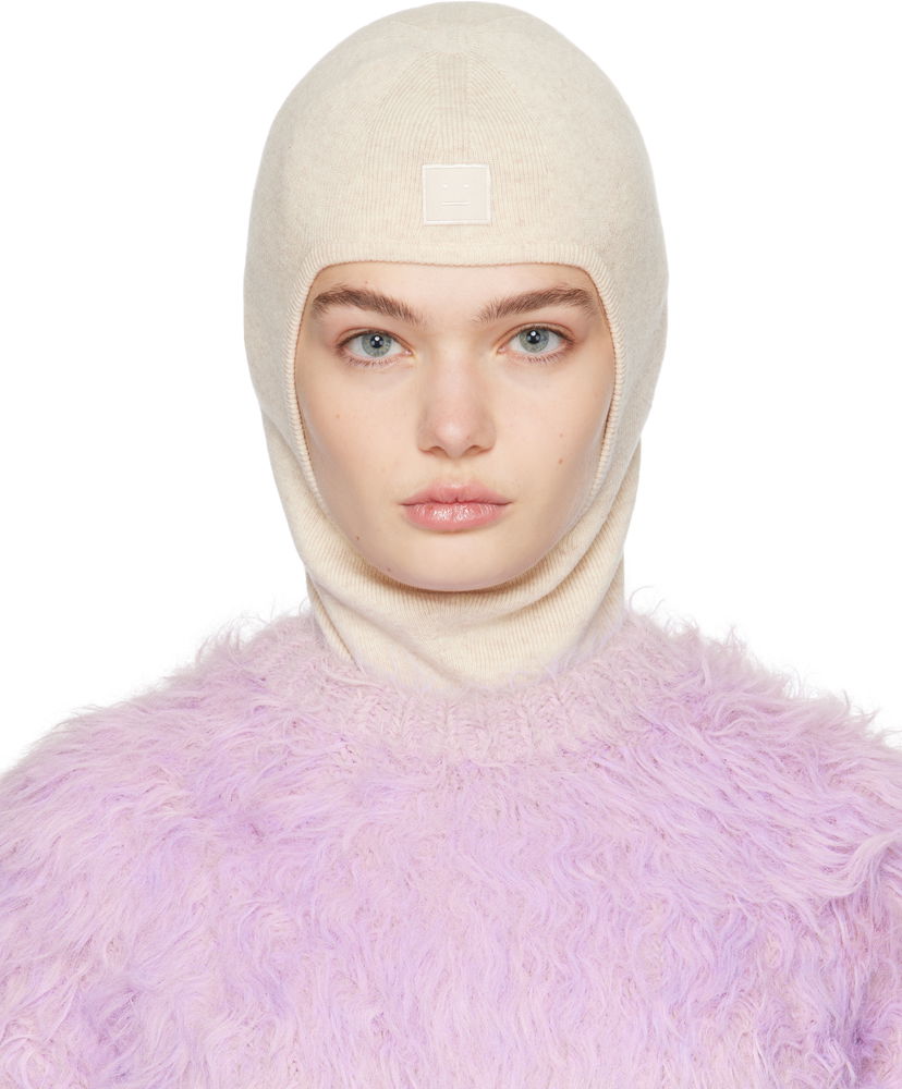 Шапка Acne Studios Acne Studios Face Logo Balaclava бежевий | C40391-