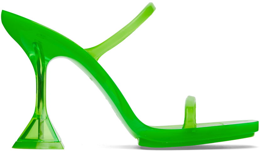 Аксесуари Amina Muaddi Amina Muaddi Brito Slipper Heeled Sandals Зелений | 11S333533BRI