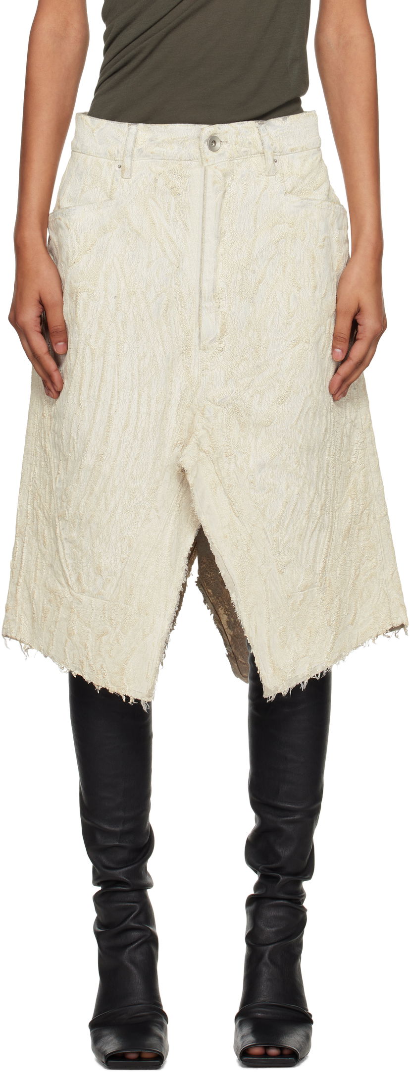 Спідниця Rick Owens Rick Owens Concordians Midi Skirt білий | RP02E4377 MMC
