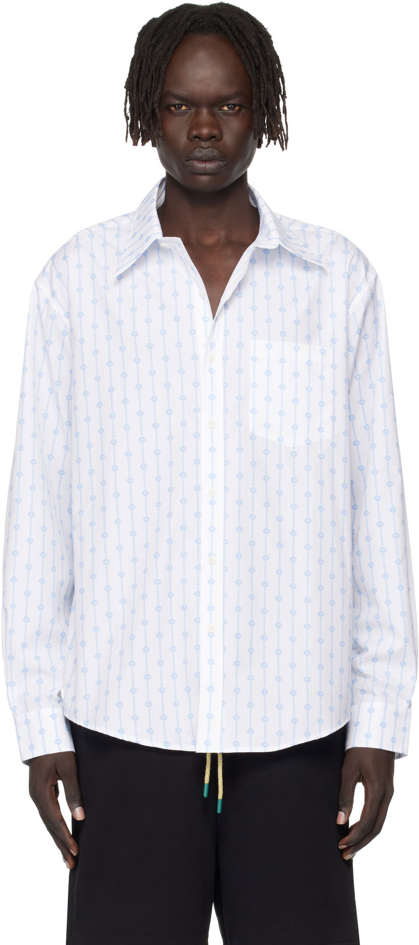 Сорочка Casablanca Casablanca Monogram Oxford Shirt білий | MPF25-SH-155-01