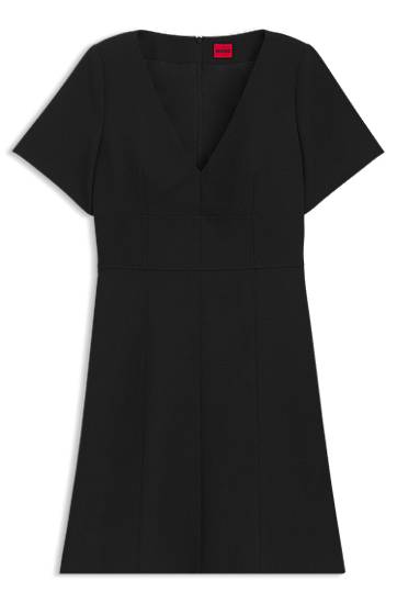 плаття BOSS V-Neck Dress with Removable Shoulder Pads чорний | 50542656