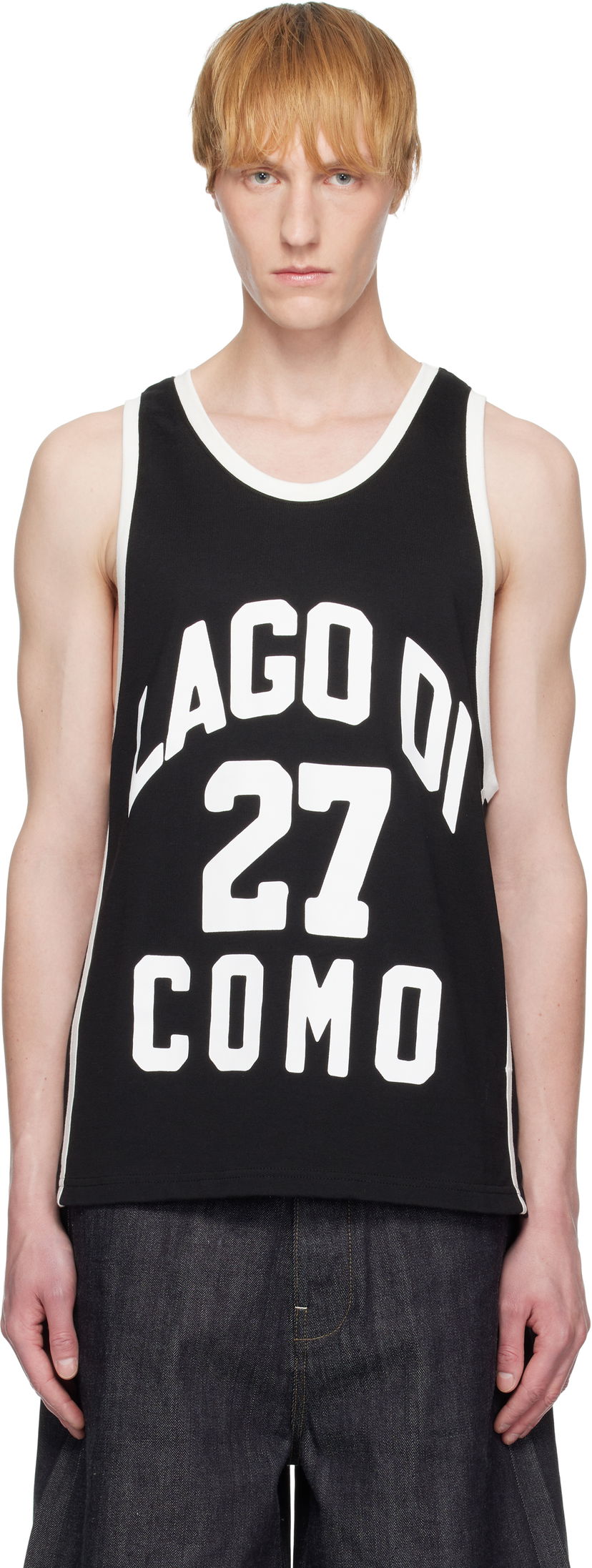 Безрукавка Rhude Rhude Como 1907 Edition Jersey Tank Top чорний | RHSS25TA01230