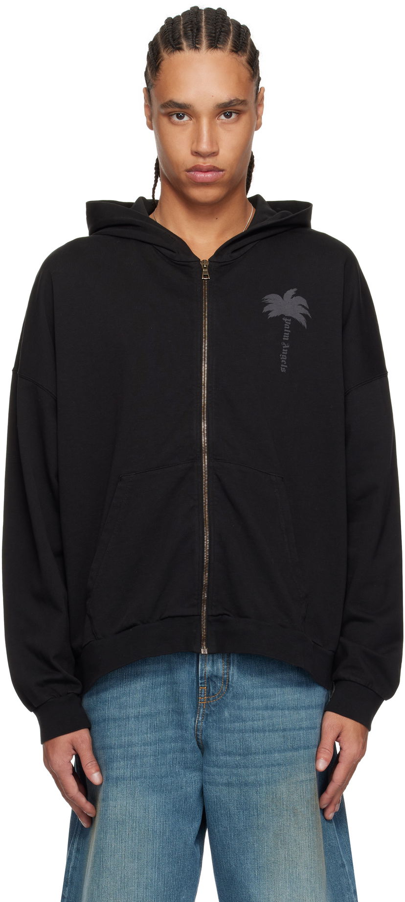 Світшоти Palm Angels Palm Angels Palms Zip Hoodie чорний | PMBE016S25FLE0011313