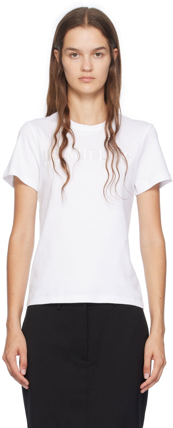 Футболка Helmut Lang Slim Logo T-Shirt білий | O06HW505