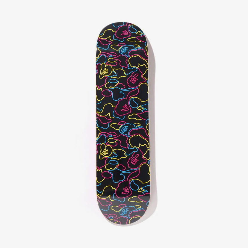 Cкейт BAPE A BATHING APE Neon Camo Skateboard чорний | 001GDL301046MBLK