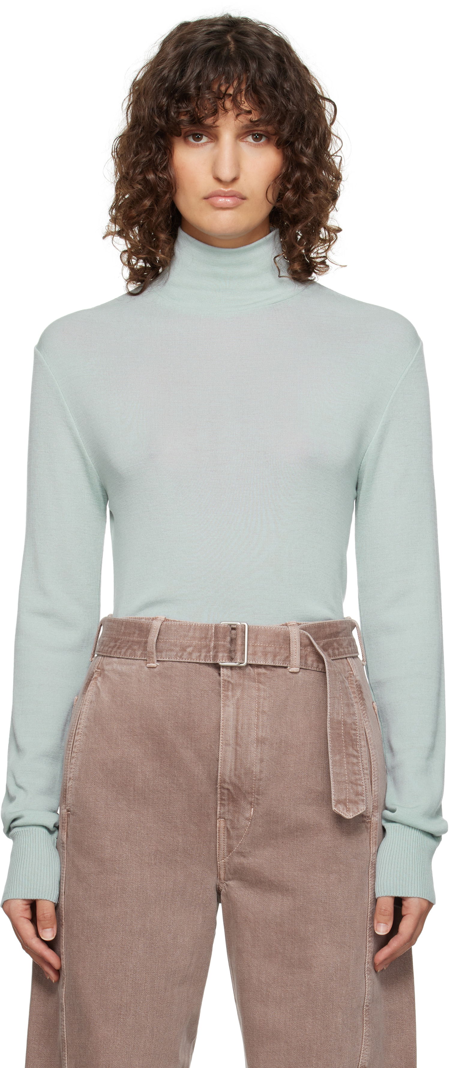 Cветр LEMAIRE Lemaire Seamless Turtleneck Sweater Зелений | TO1280 LK1032, 0