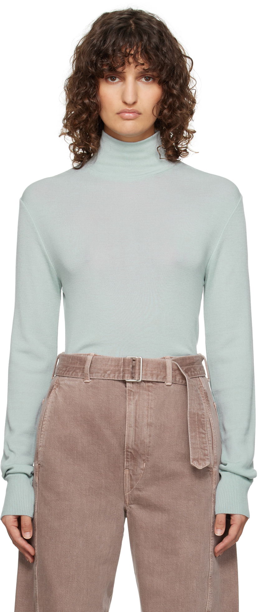 Cветр LEMAIRE Lemaire Seamless Turtleneck Sweater Зелений | TO1280 LK1032