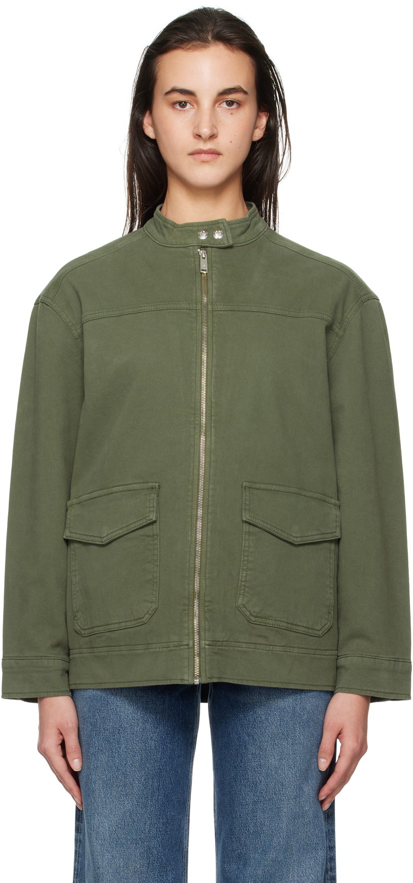 Куртка Anine Bing ANINE BING Henry Zip-Up Jacket Зелений | A-01-10385-AYG1