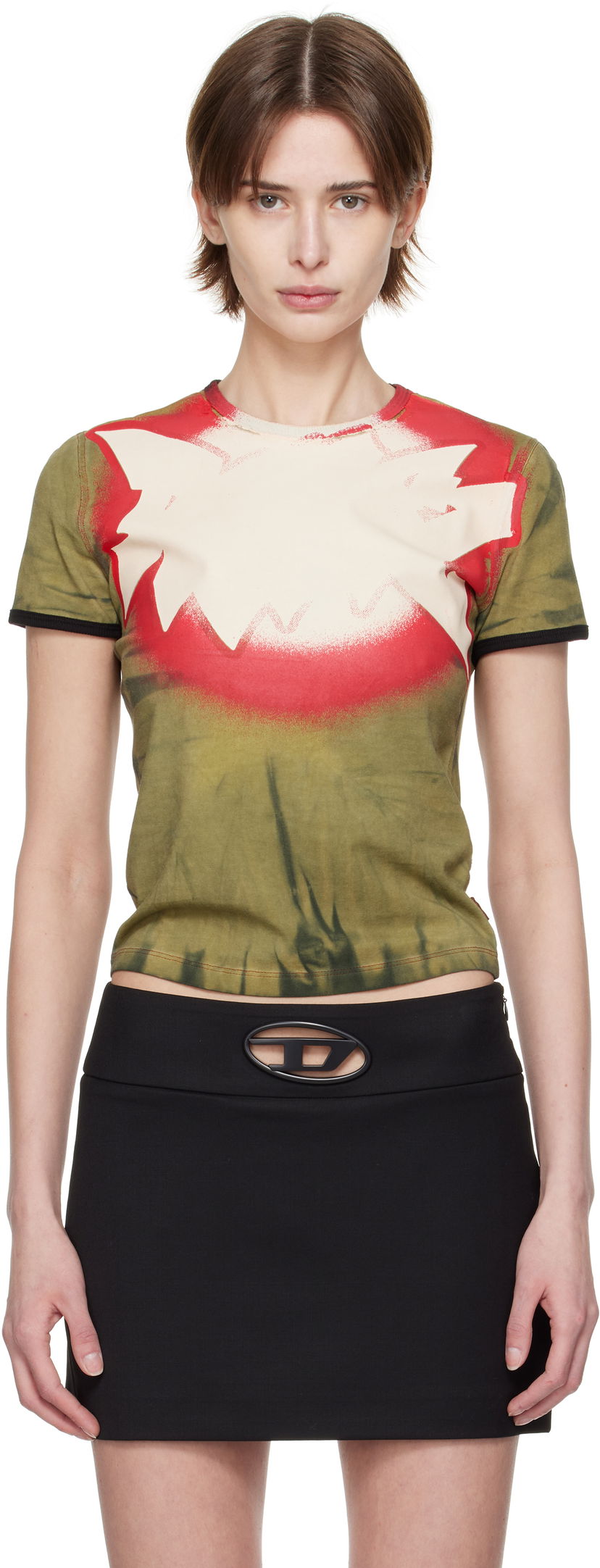 Футболка Diesel Diesel T-Uncutie-Long-Q1 Tie-Dye T-Shirt Зелений | A16772 0HQAS