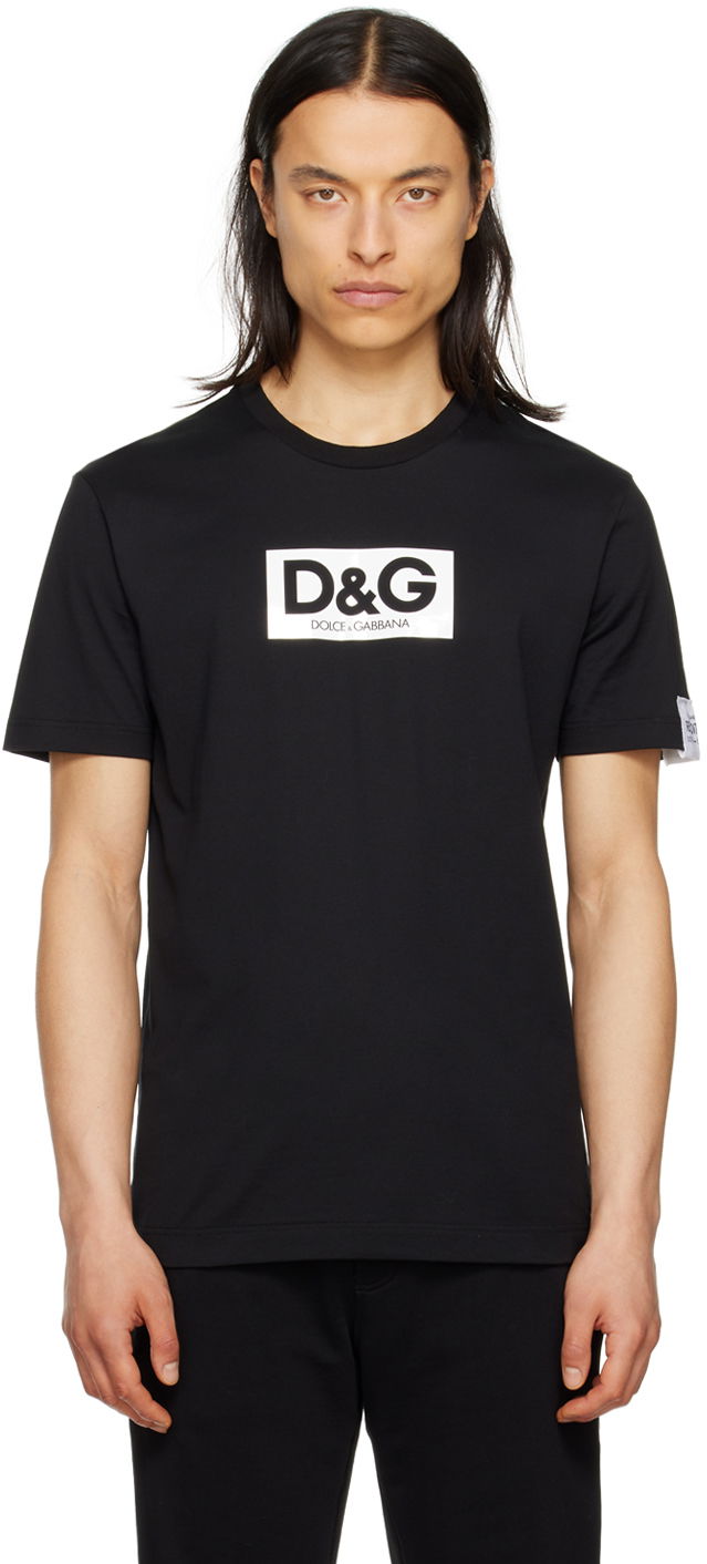 Футболка Dolce & Gabbana Black Printed T-Shirt чорний | G8QI4TFU7EQ