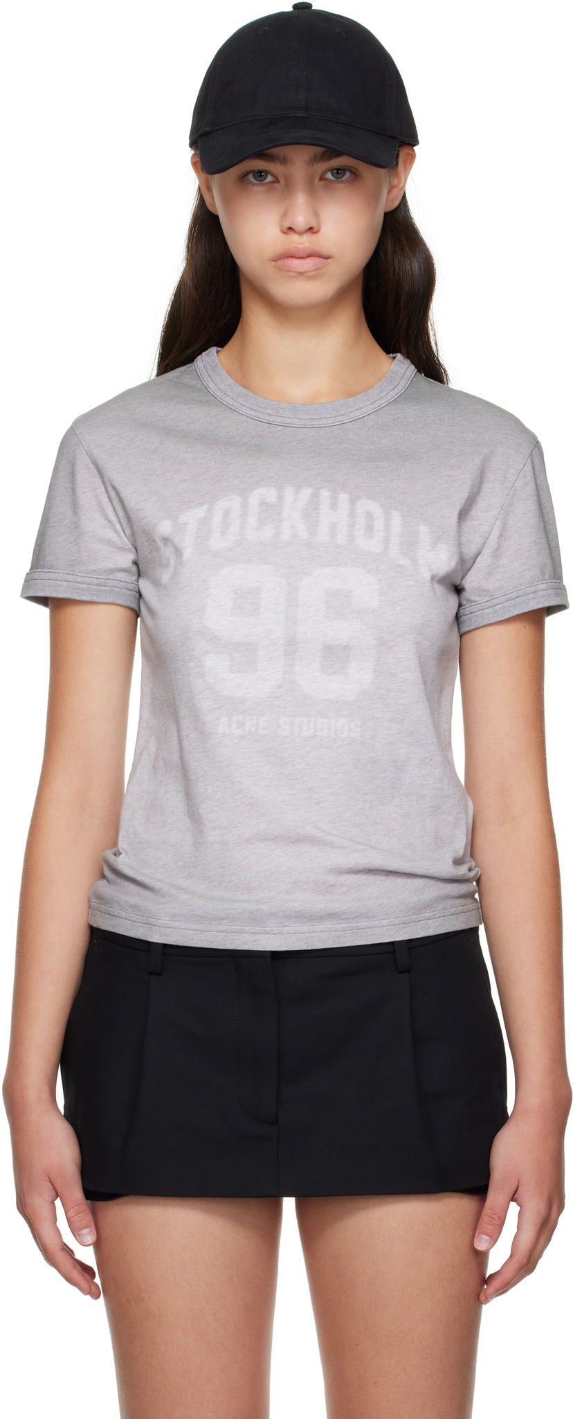 Футболка Acne Studios Acne Studios Vintage Logo T-Shirt Сірий | AL0473-