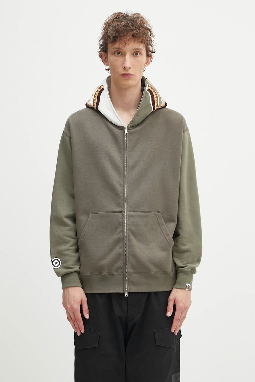 Світшоти BAPE A Bathing Ape Shark Full Zip Hoodie Зелений | 1K70115312