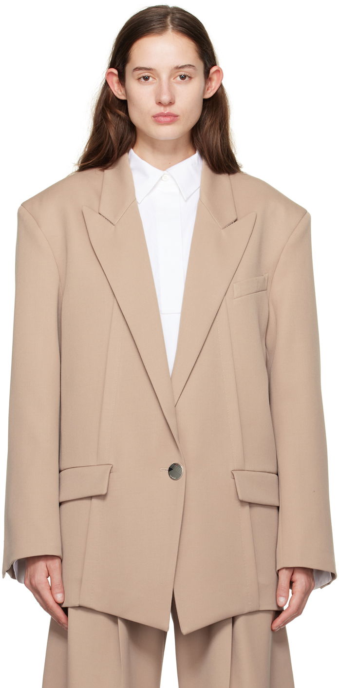 Пальто The Attico Attico Glen Blazer бежевий | 241WCG46 W046