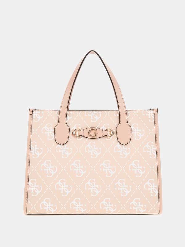 сумка-тоут GUESS Izzy 4G Logo Tote Bag бежевий | HWOQ8654220