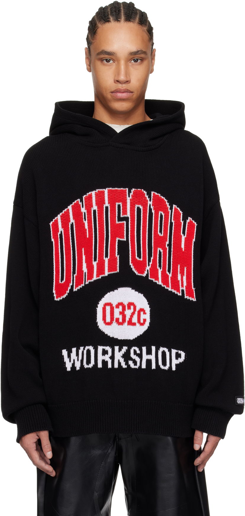 Світшоти 032C Lucky Strike Knit Hoodie чорний | S25-URK-0611-000