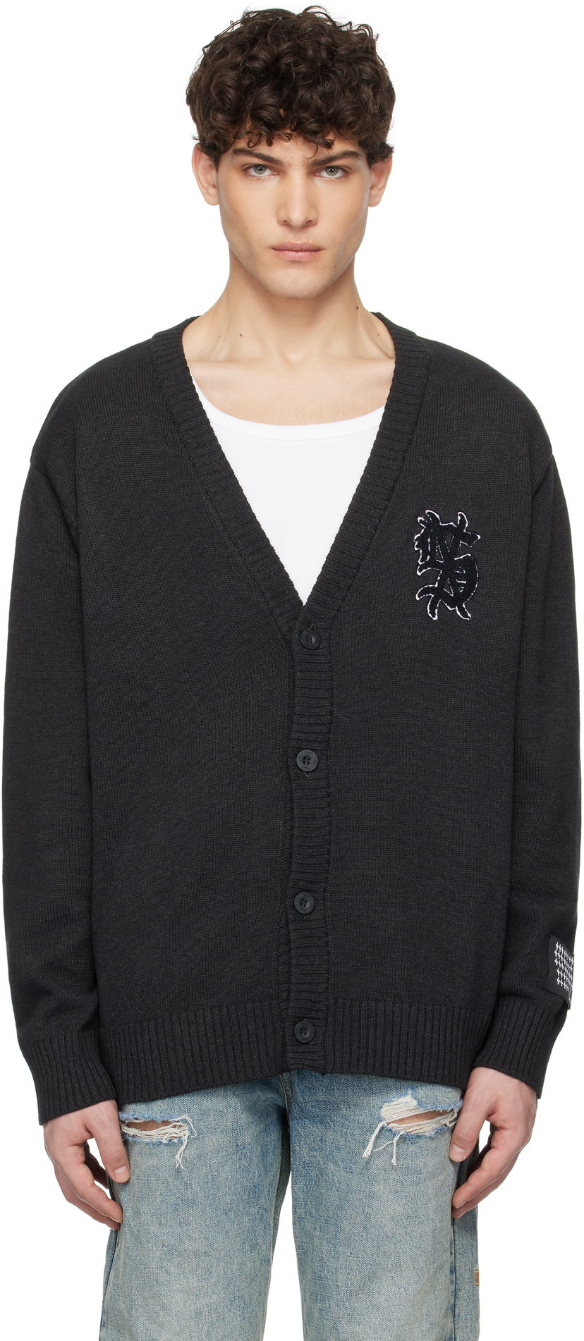 Cветр Ksubi Dug Out Cardigan чорний | MPS25KW004