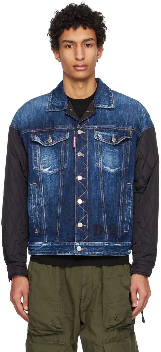 Куртка DSQUARED2 Dsquared2 Dropped Shoulder Denim Jacket Синій | S74AM1348_S30309