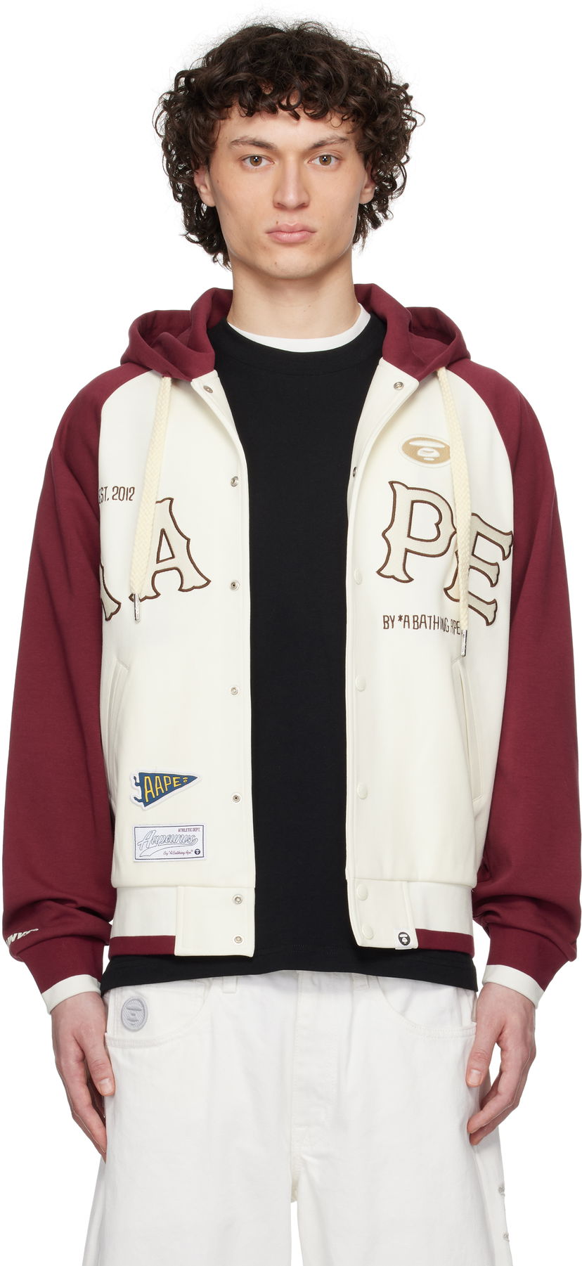 Куртка бомбер AAPE by A Bathing Ape AAPE by A Bathing Ape Main Zip Up Hoodie Jacket білий | AAPSWMC323XXNIVX