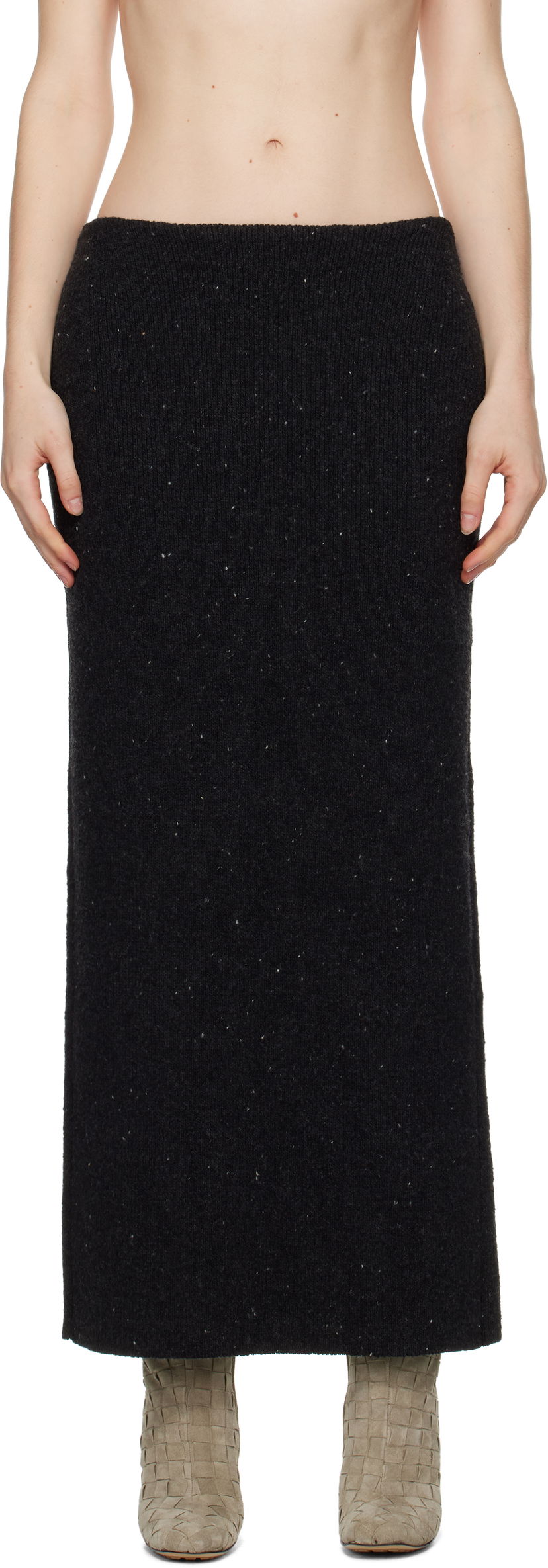 Спідниця Bottega Veneta Wool Maxi Skirt чорний | 801950 V4TK0