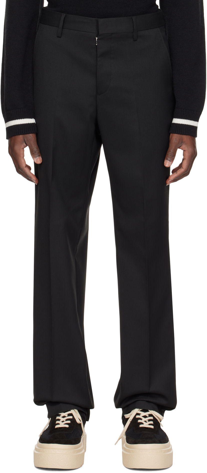 Штани Maison Margiela MM6 Maison Margiela Creased Trousers чорний | SH0KA0035 M35227