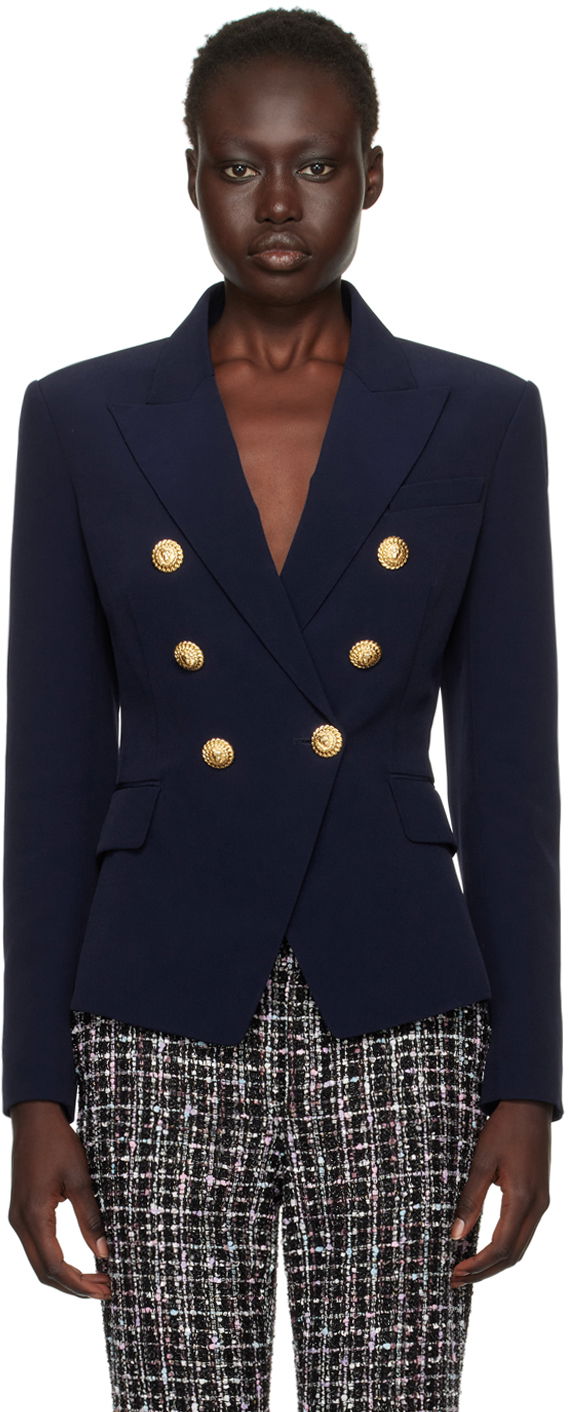 Куртка Balmain Balmain 6-Button Cotton Blazer темно-синій | DF0SG008VB00