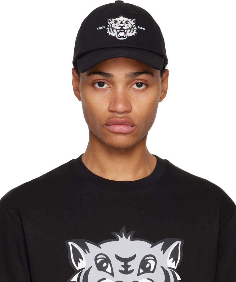 Кепка KENZO Black Graphic Logo Cap чорний | FF58AC621F46