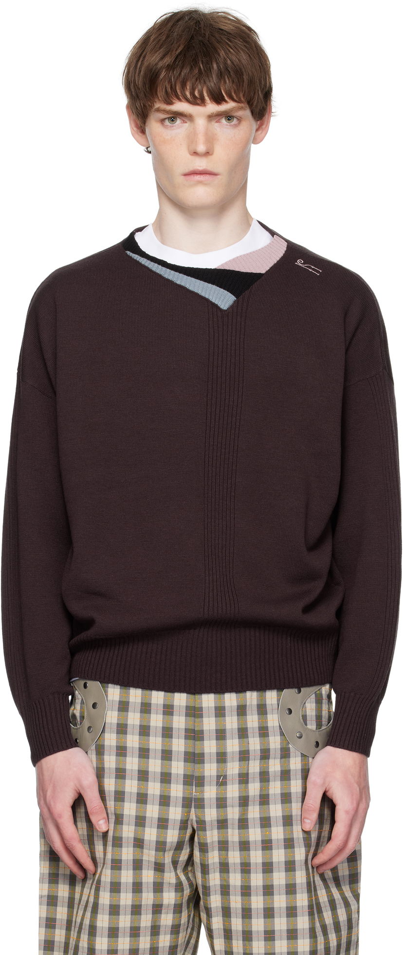 Cветр KIKO KOSTADINOV Kiko Kostadinov Vig Multi Collar Sweater Коричневий | KKAW25KN04-97