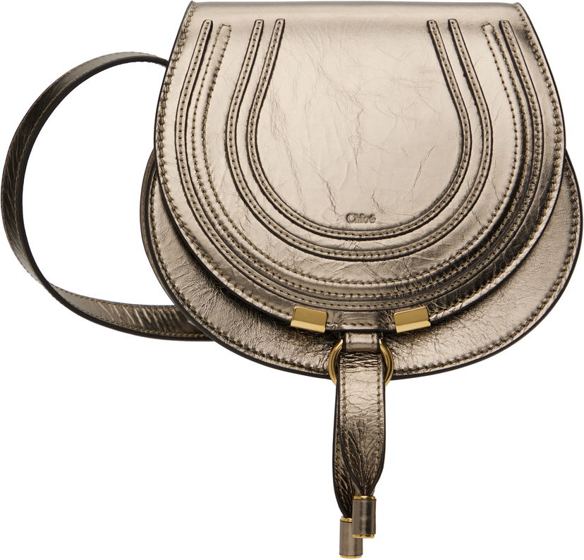 Сумка CHLOÉ Small Metallic Leather Saddle Bag Металік | CHC25SS680O54