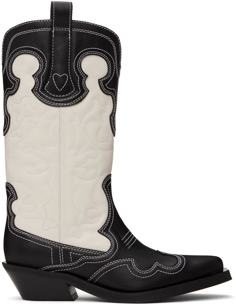 Кросівки та взуття GANNI Mid Shaft Embroidered Western Boots Різнокольоровий | S2862