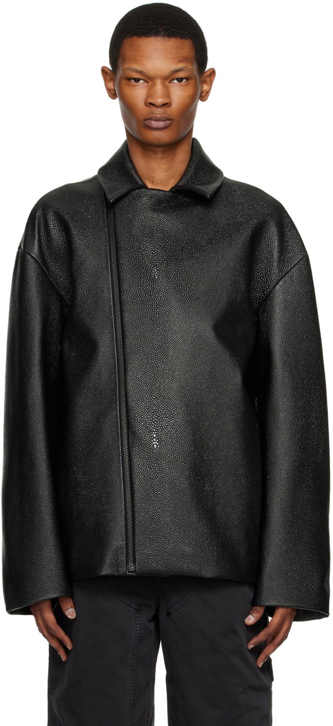Куртка 032C Diamond Leather Jacket чорний | SS23-L-4010