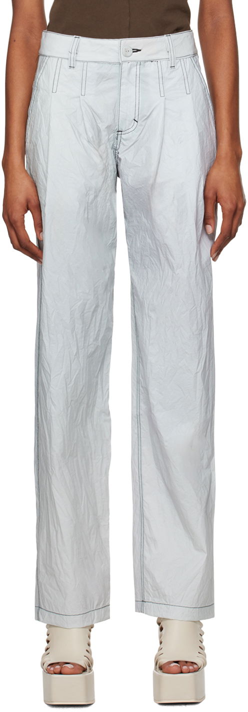 Штани Eckhaus Latta Pleated Trousers Сірий | 9016-EL-SS24-S -
