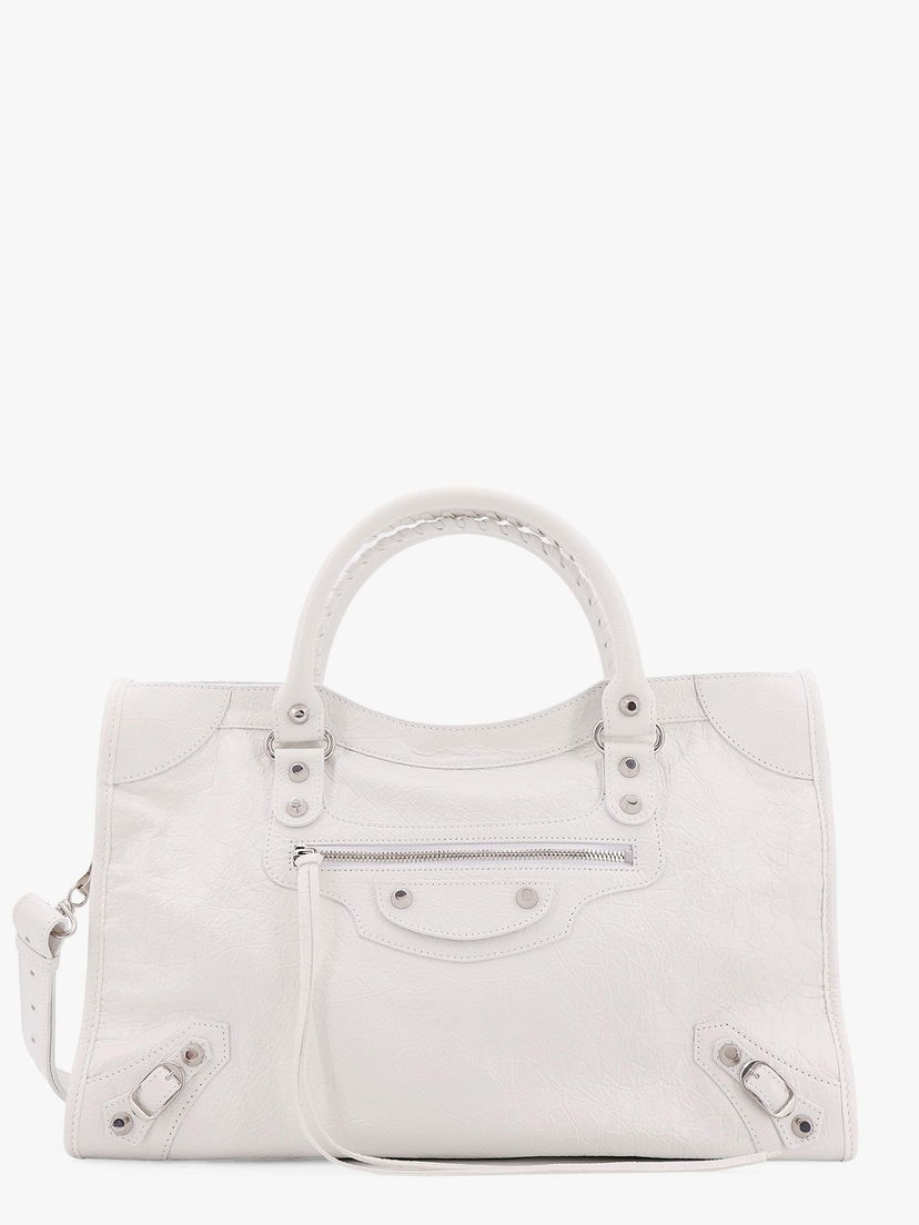 Сумочка Balenciaga White Leather City Media Bag білий | 8230582AA9S9104