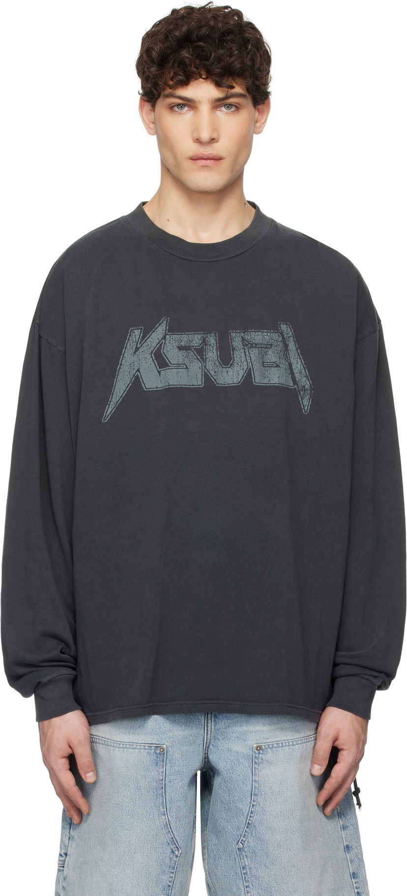 Футболка Ksubi Ksubi Electric Ekcess Long Sleeve T-Shirt Сірий | MPS25TE046
