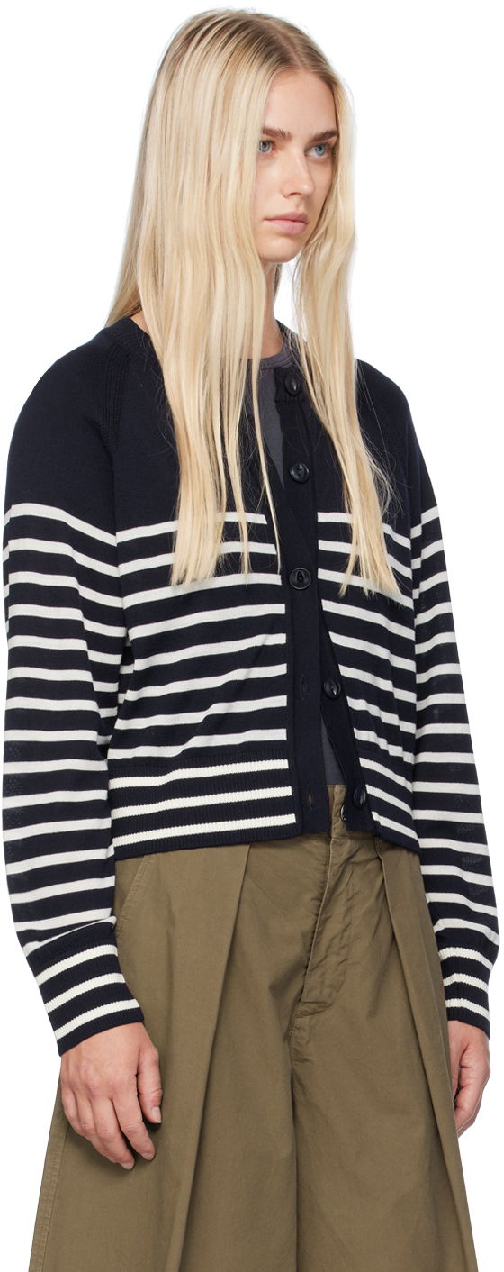 Cветр YMC YMC Foxtail Stripe Cardigan темно-синій | Q8WMD, 1