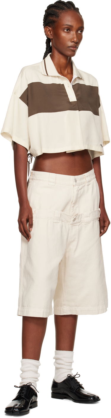Сорочка поло We11done Cropped Side Ribbon Polo бежевий | WD-BL2-25-101-W-IV, 3
