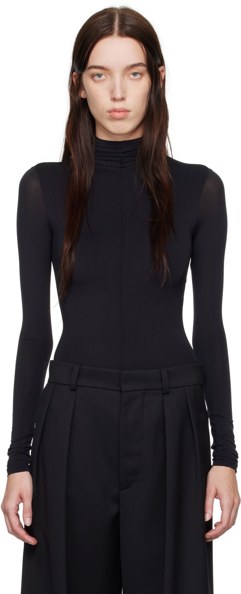 Боді WARDROBE.NYC Long Sleeve Bodysuit чорний | W1086R18JE