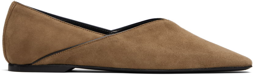Одяг TOTEME TOTEME Everyday Suede Ballerina Flats Коричневий | 253-WAS2759-LE0071