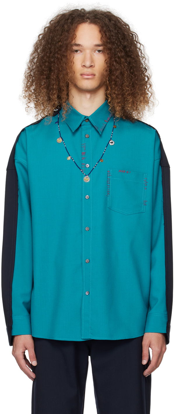 Сорочка Marni Contrast Shirt Синій | CUMU0278QS TW839