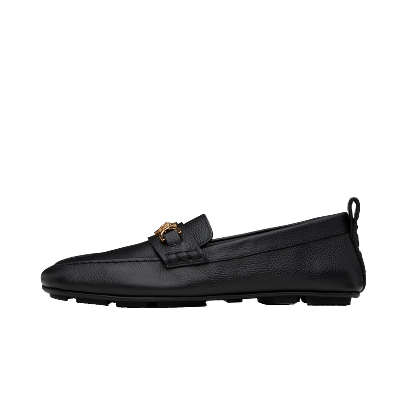 Кросівки та взуття Versace Leather Driver Loafers чорний | 1017072_1A12110