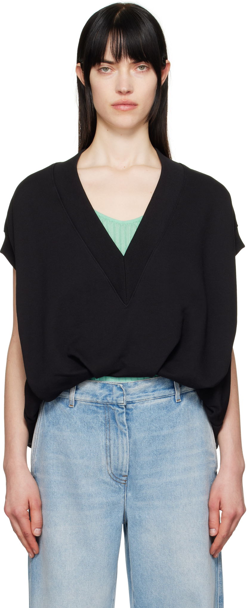 Cветр Dries Van Noten Dries Van Noten V-Neck Vest чорний | 251-011113-1610