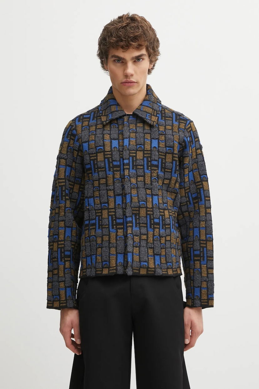 Cветр ADER ERROR Textured Geometric Knit Cardigan Різнокольоровий | BO01FWKT0706GR