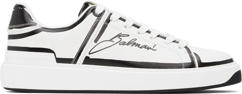Кросівки та взуття Balmain Balmain B-Court Printed Calfskin білий | EM1VI288LCLP
