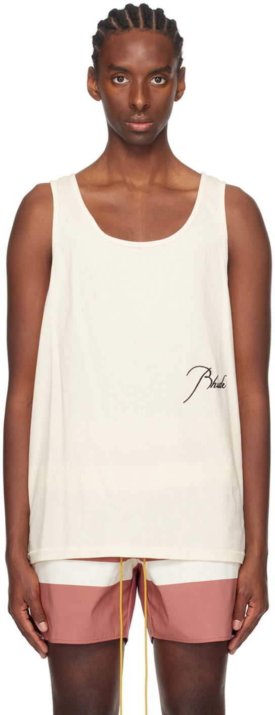 Безрукавка Rhude Embroidered Tank Top бежевий | RHPS24TA01012611