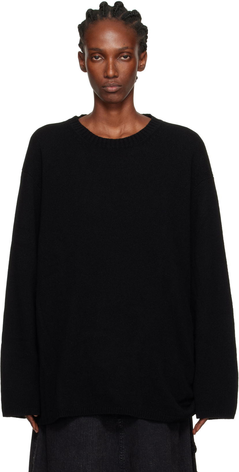 Cветр Yohji Yamamoto YOHJI YAMAMOTO String Round Neck Sweater чорний | HL-K04-184
