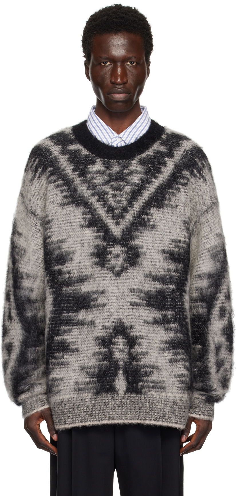 Cветр ISABEL MARANT Isabel Marant Fabo Knitted Sweater Сірий | 25PPU0653HA-C1L05H